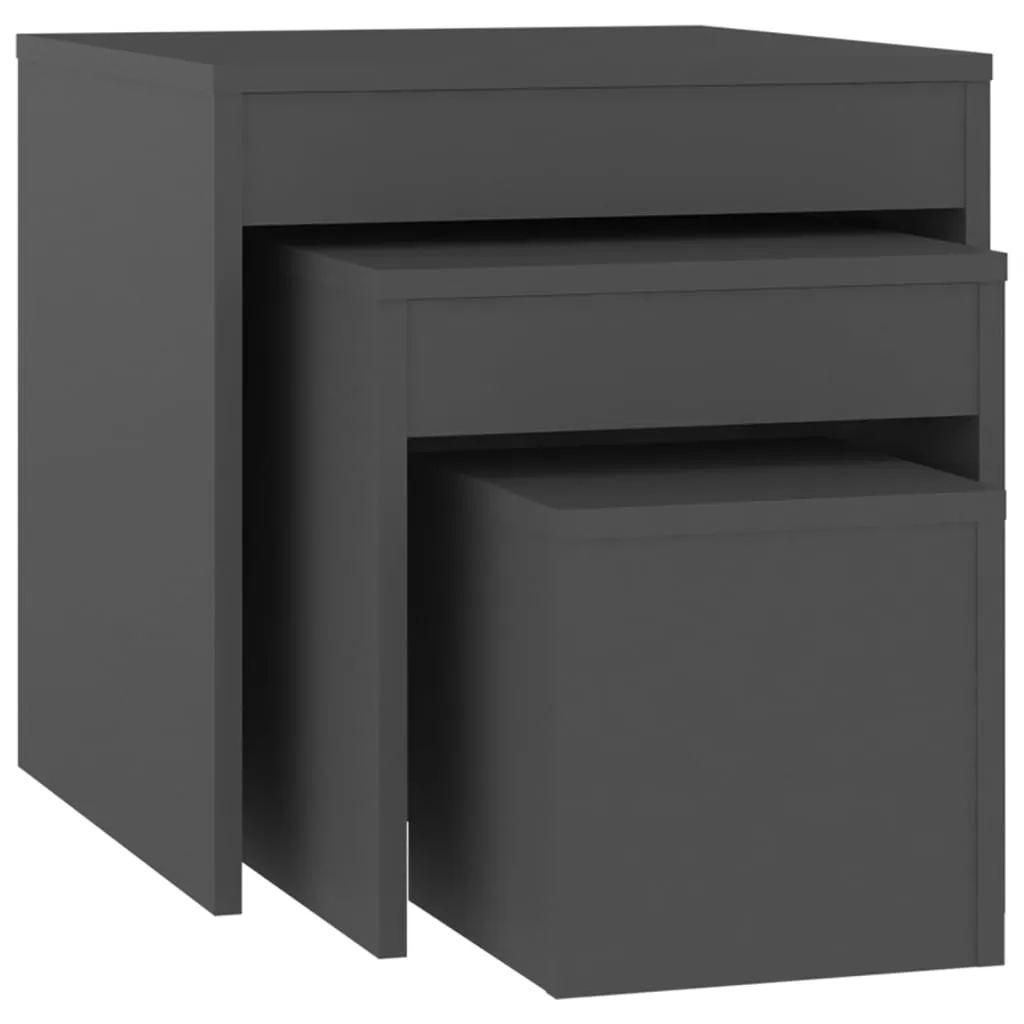 Nesting Tables 3 pcs Grey Chipboard