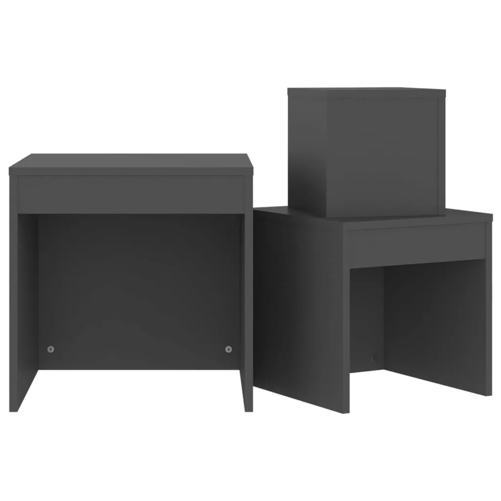 Nesting Tables 3 pcs Grey Chipboard
