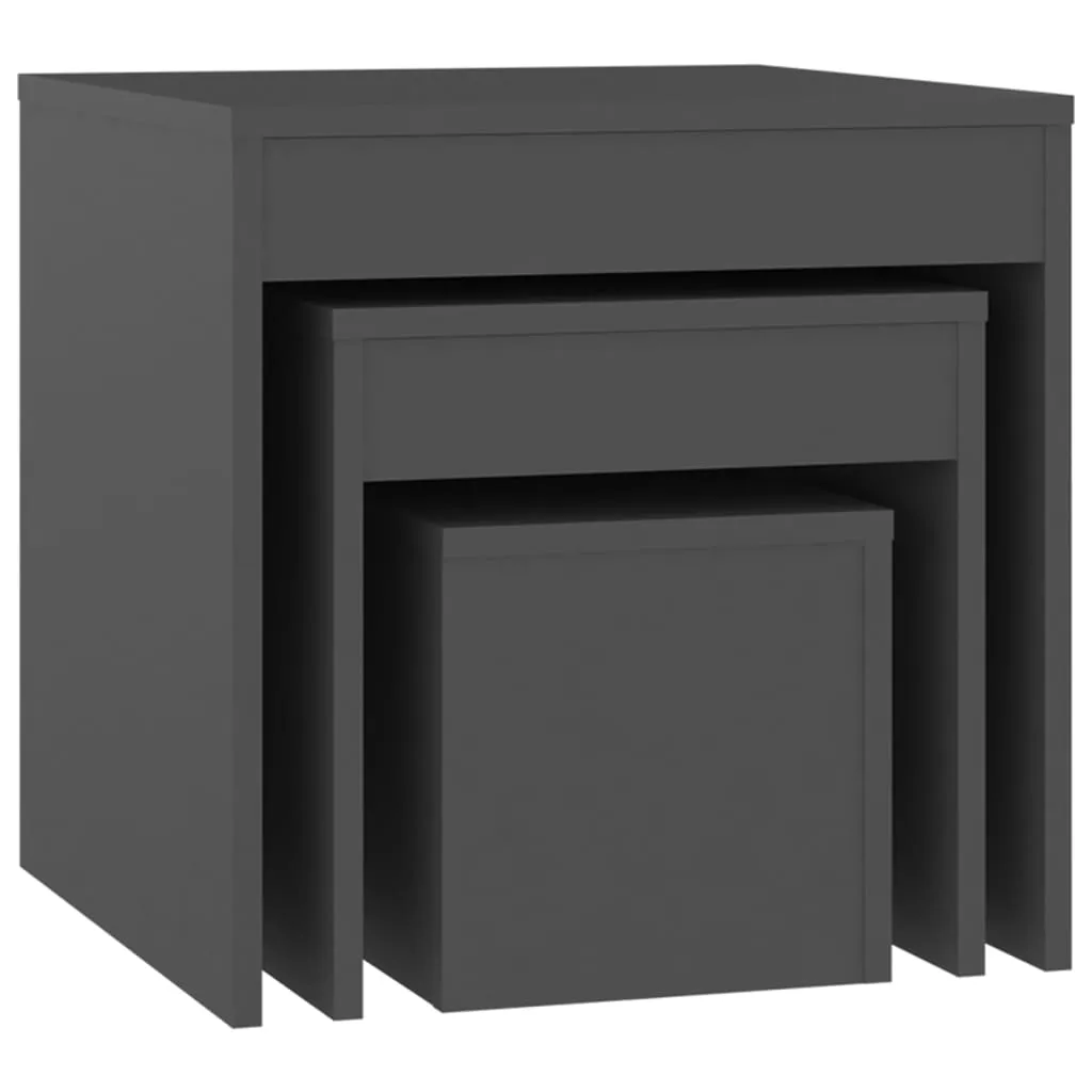 Nesting Tables 3 pcs Grey Chipboard
