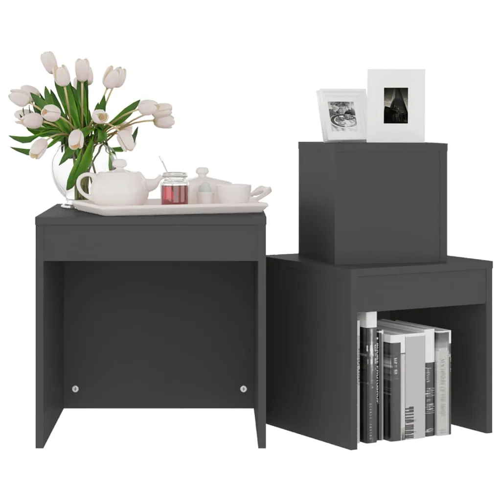 Nesting Tables 3 pcs Grey Chipboard