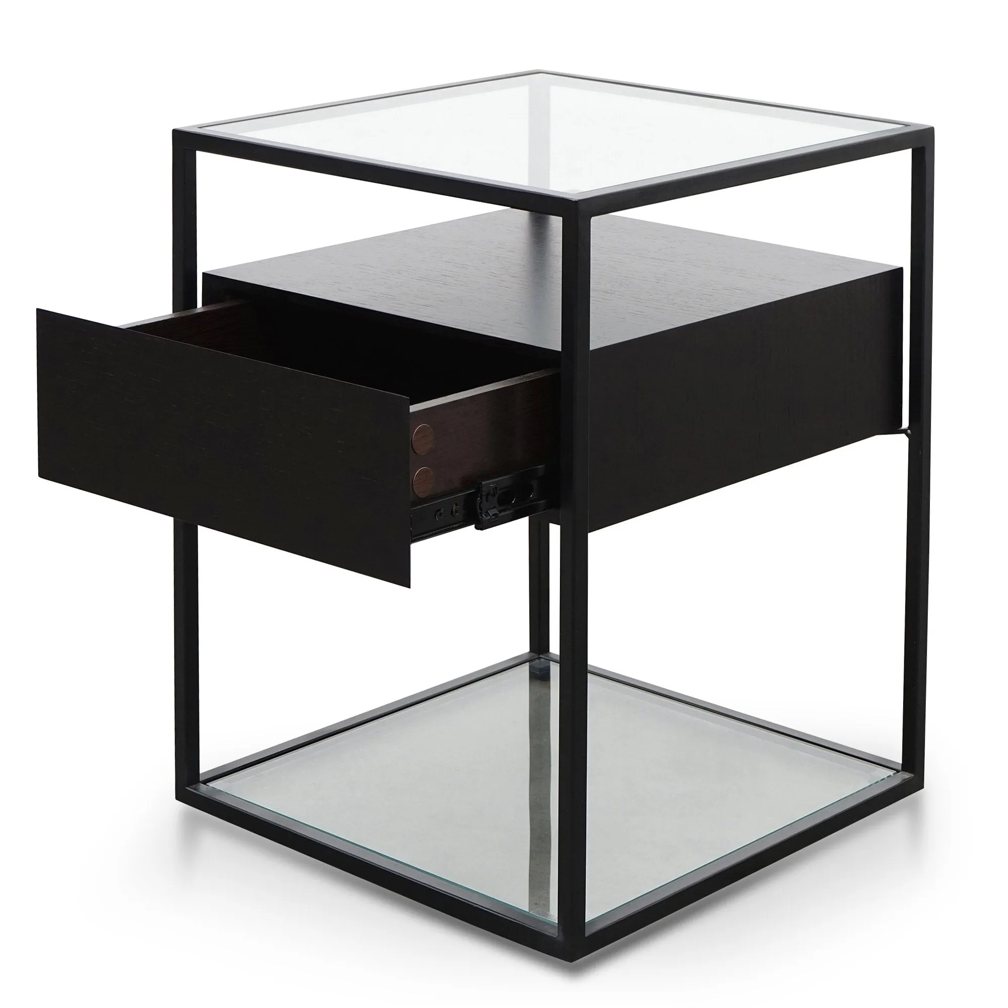 Norman Scandinavian Metal Frame Side Table - Full Black
