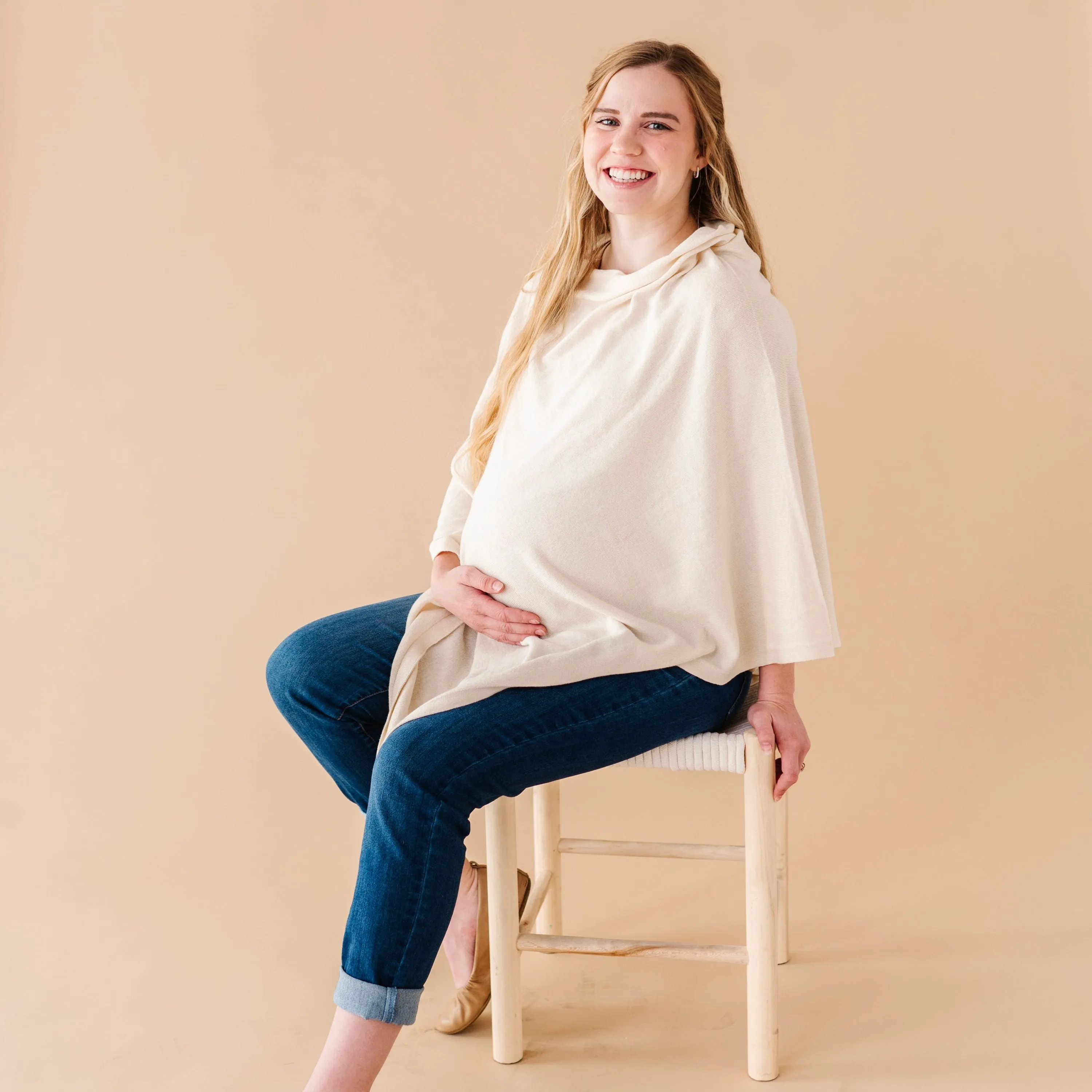 Organic Nursing Shawl Cover - Vanilla