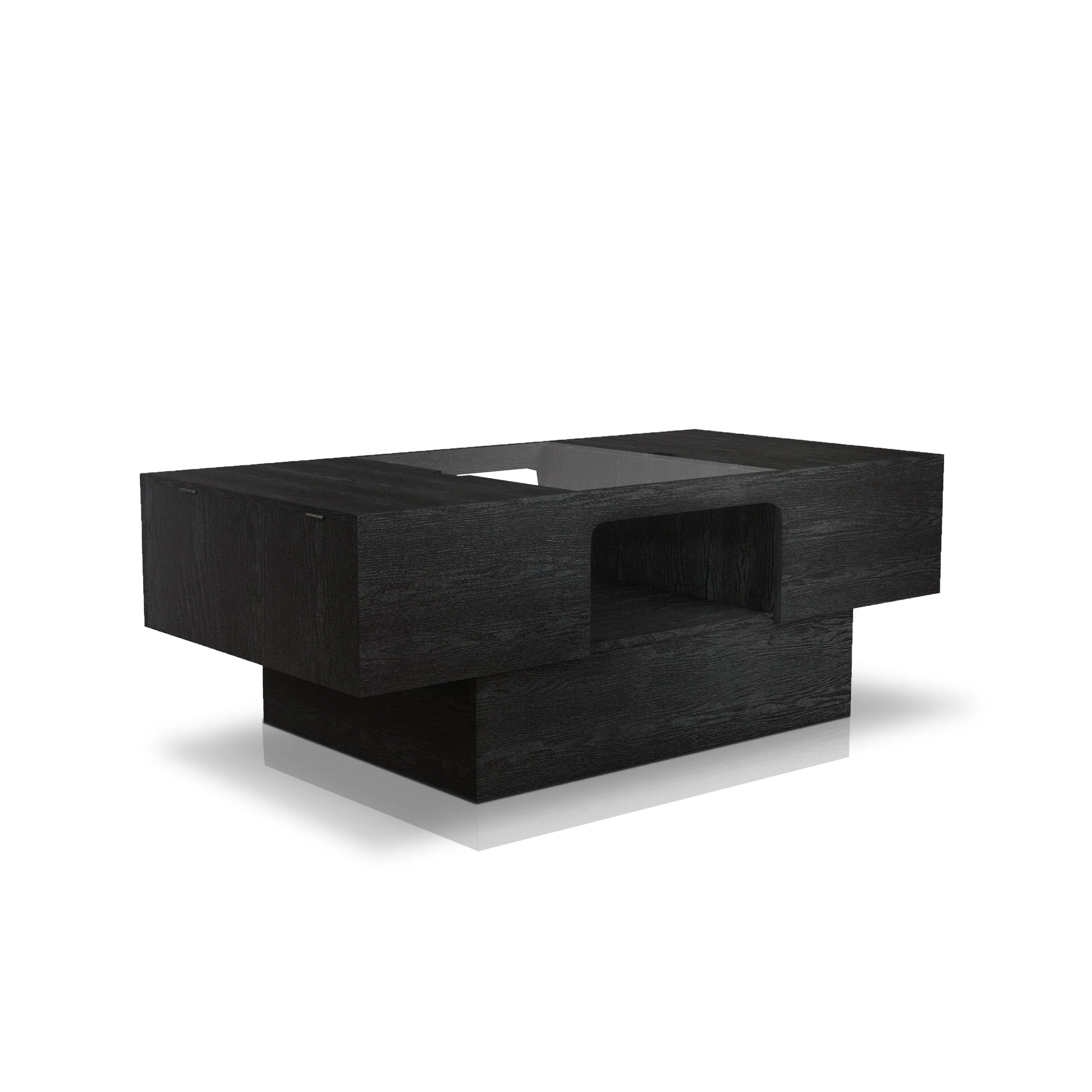 Orinoco Contemporary Style Matte Black Coffee Table