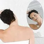 Oval Shape Wall Sticker Mirror, Non-Glass Unbreakable Plastic Sheet, HD Vanity Make Up Mirror, Tiles for Wall Decor