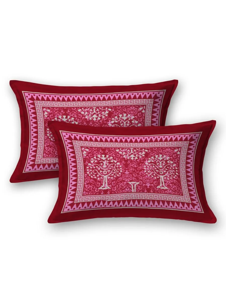 Pink Interiors Hand Block Printed Cotton Queen Size Bedding Set