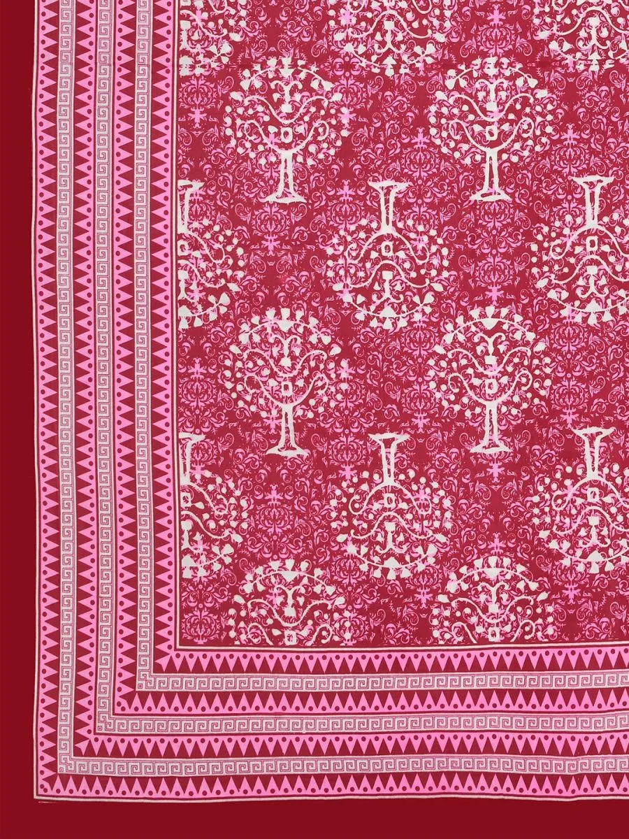 Pink Interiors Hand Block Printed Cotton Queen Size Bedding Set