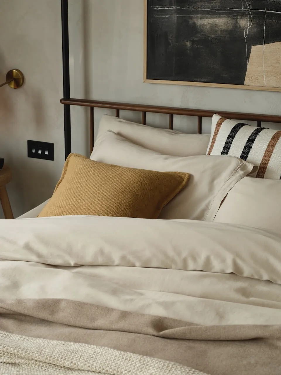 Porto Set of 2 Putty Cotton Bedlinen Pillowcases