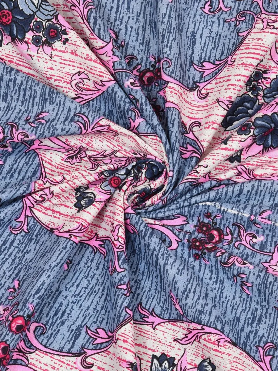 Purple Interiors Hand Block Printed Cotton Queen Size Bedding Set