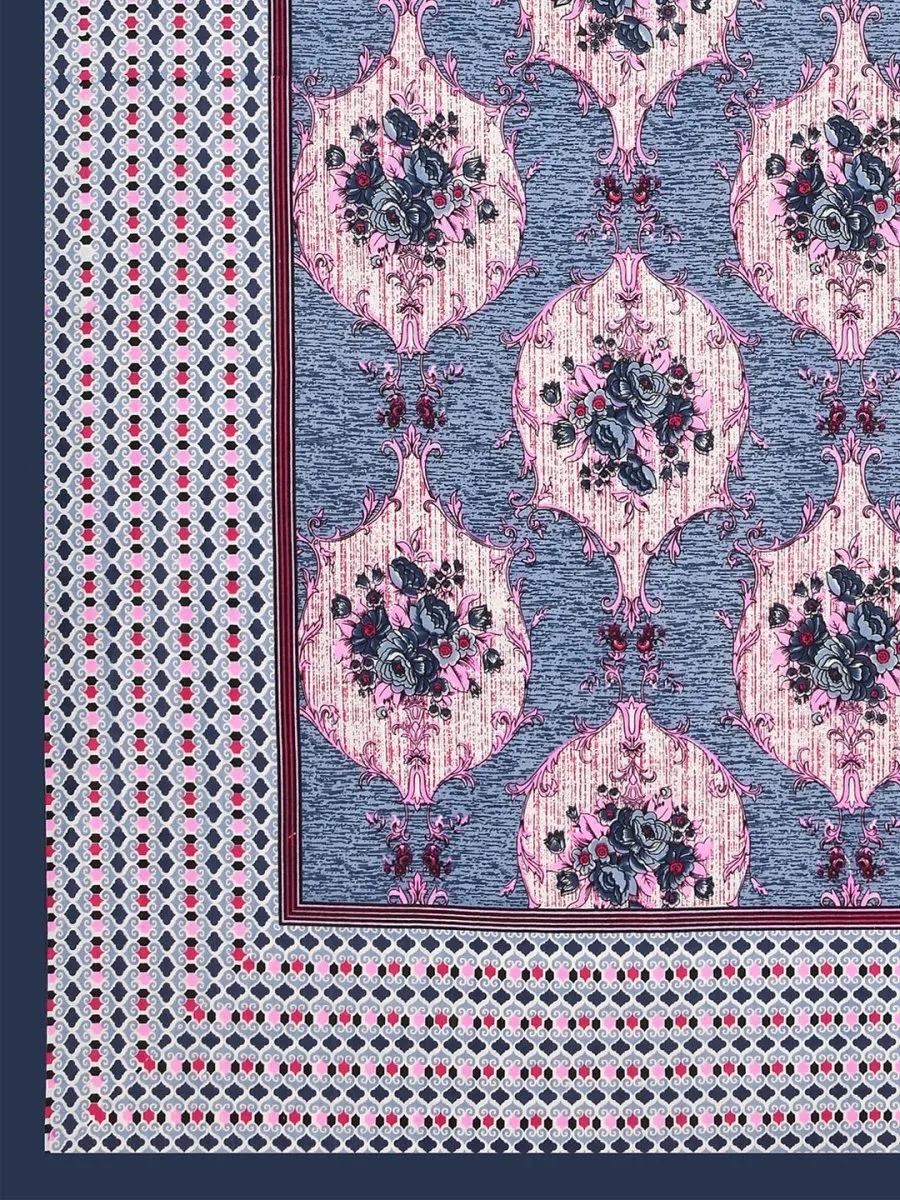 Purple Interiors Hand Block Printed Cotton Queen Size Bedding Set