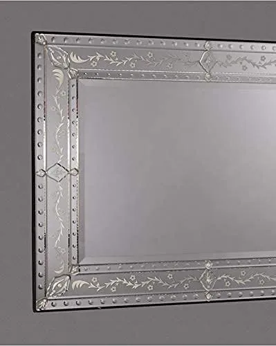 Quality Glass Venetian Elegance Handcrafted Decorative Wall Mirror,Exquisite Home Décor Accent for Living Room, Bedroom, or Entryway 32 x 48 Inch (Model V9)