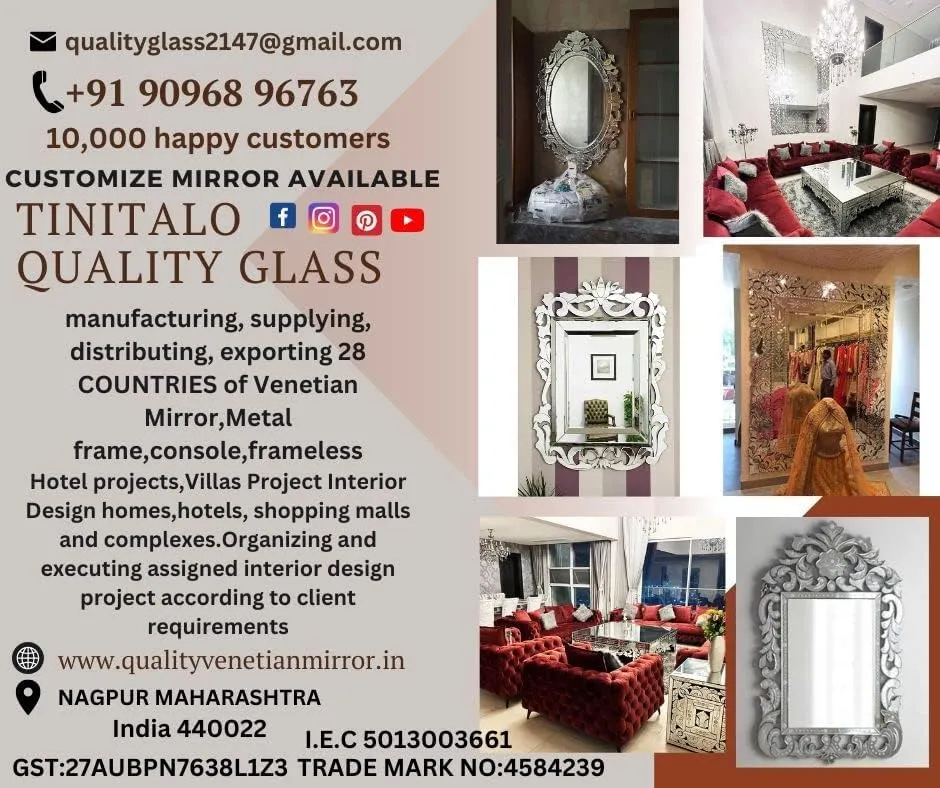 Quality Glass Venetian Elegance Handcrafted Decorative Wall Mirror,Exquisite Home Décor Accent for Living Room, Bedroom, or Entryway 32 x 48 Inch (Model V9)