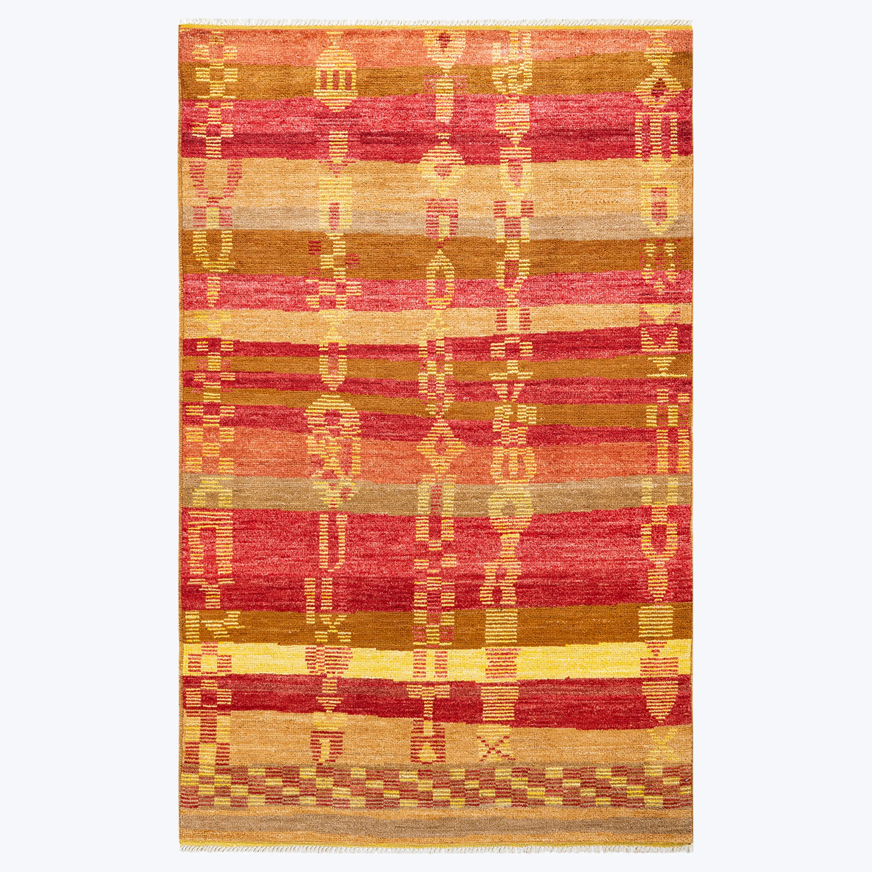 Red Traditional Wool Rug - 5' 1 x 8' 1"