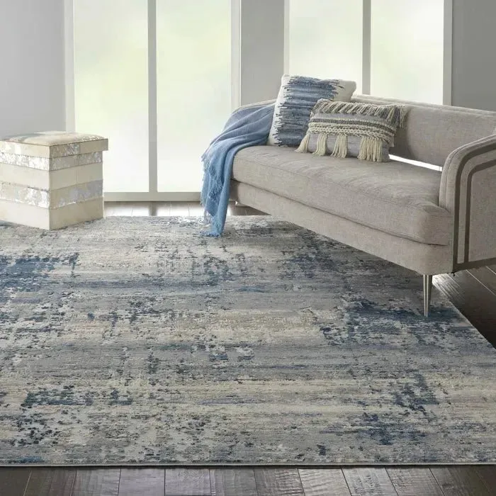 Rustic Textures RUS10 Ivory/Blue Rug