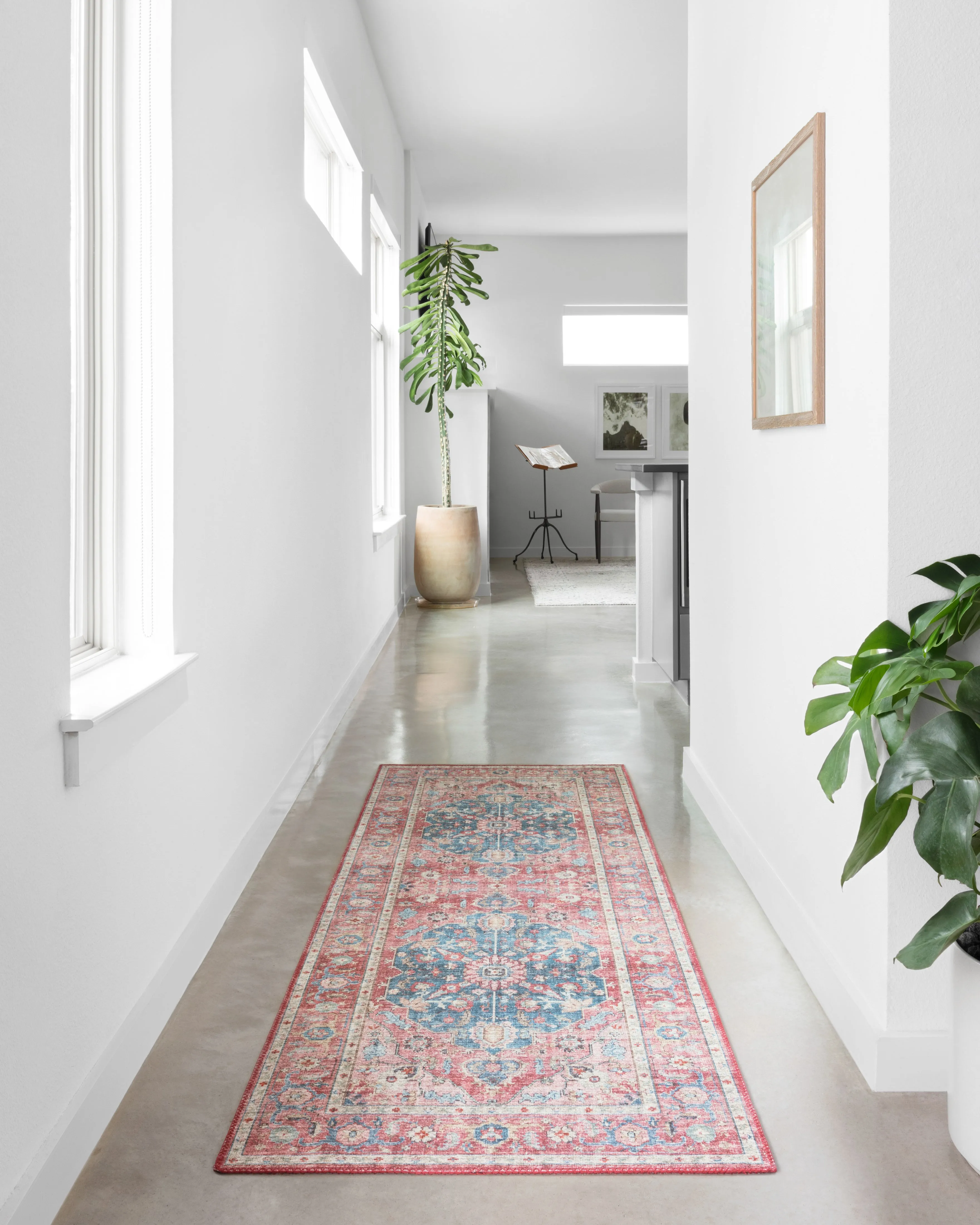 Skye Rug in Brick & Ocean