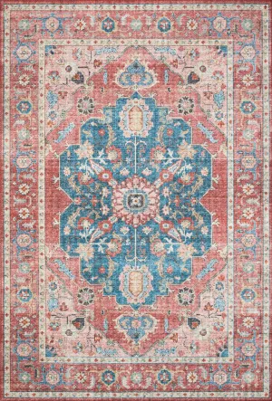 Skye Rug in Brick & Ocean