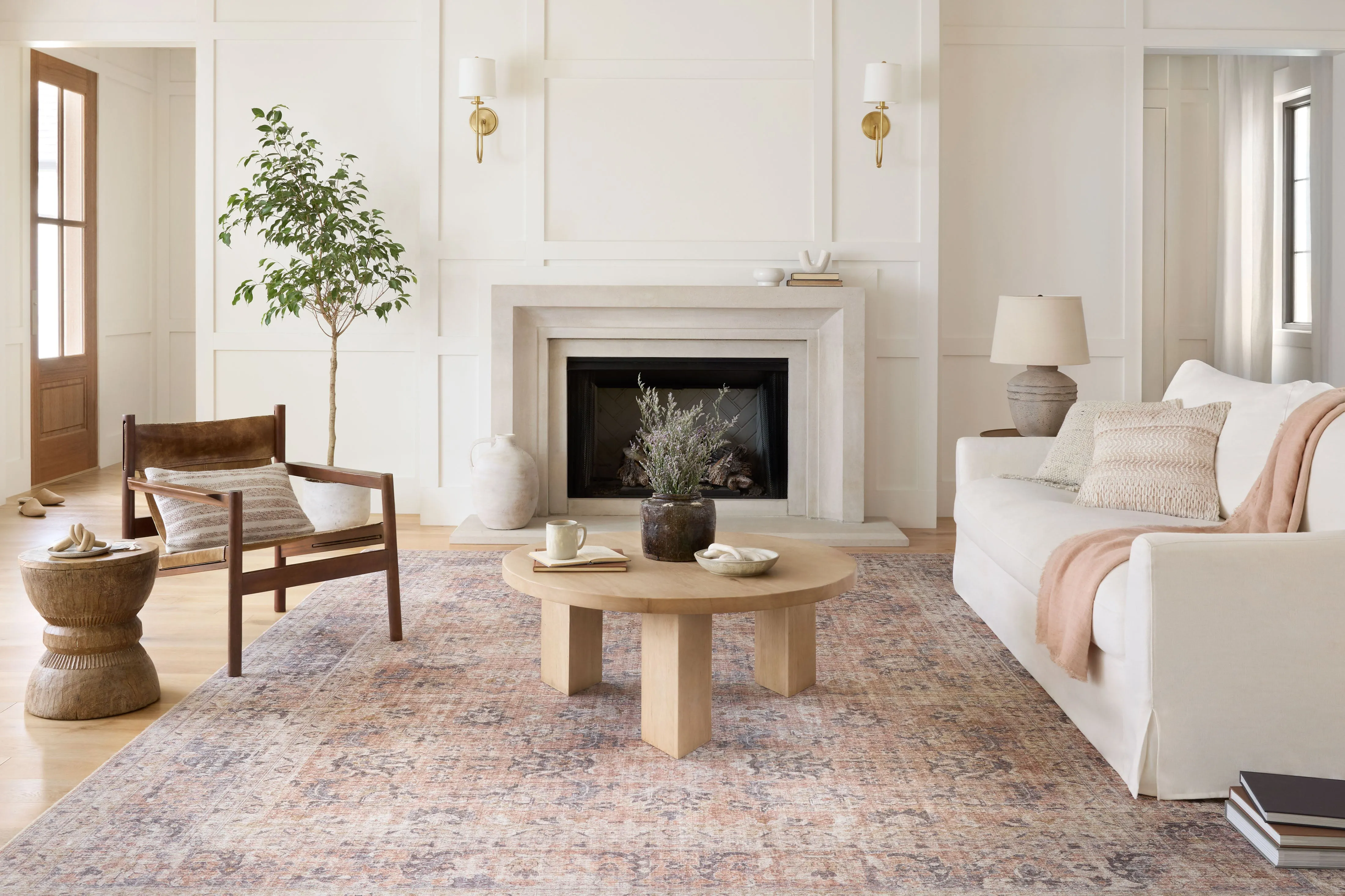 Skye Rug in Grey & Apricot