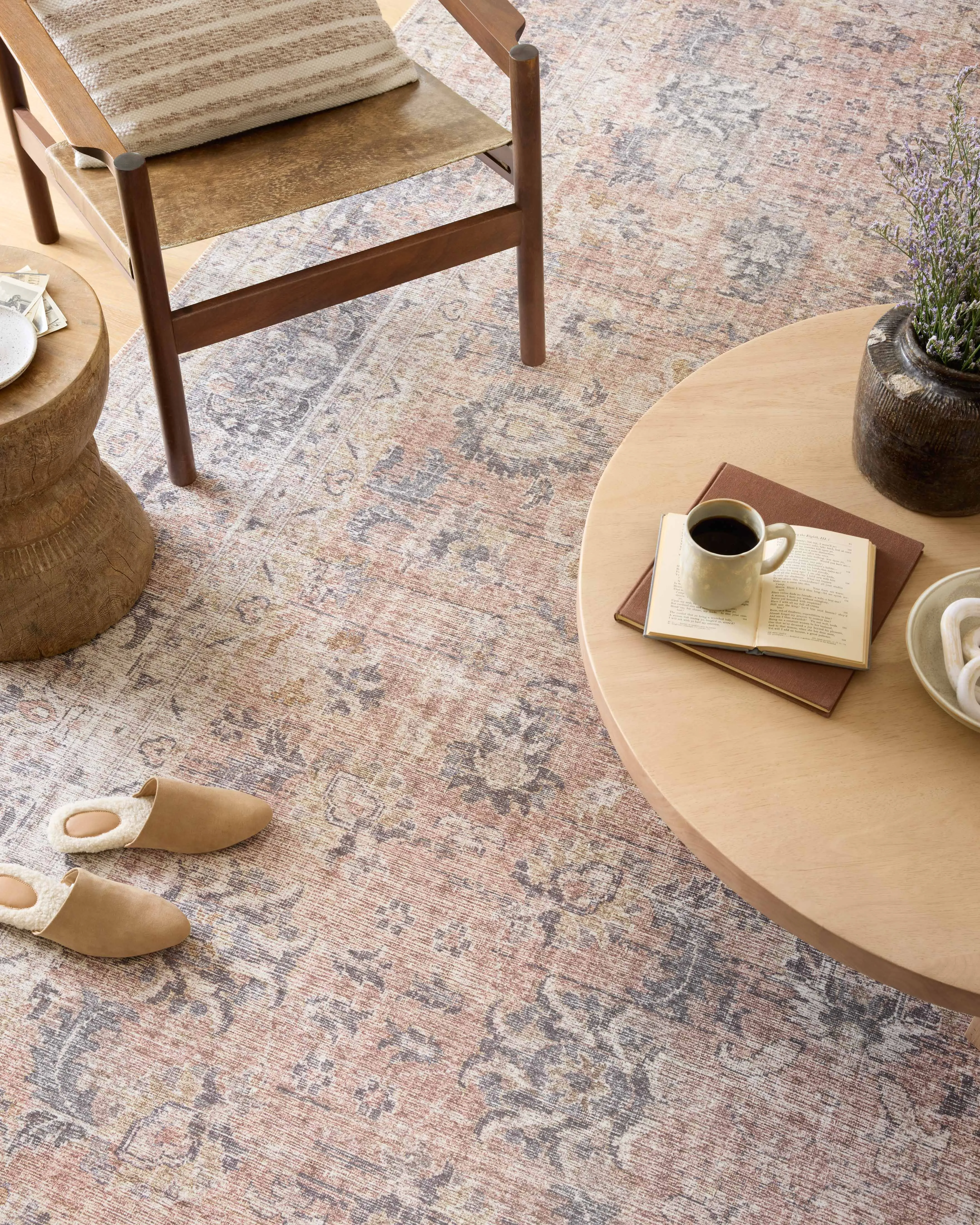 Skye Rug in Grey & Apricot