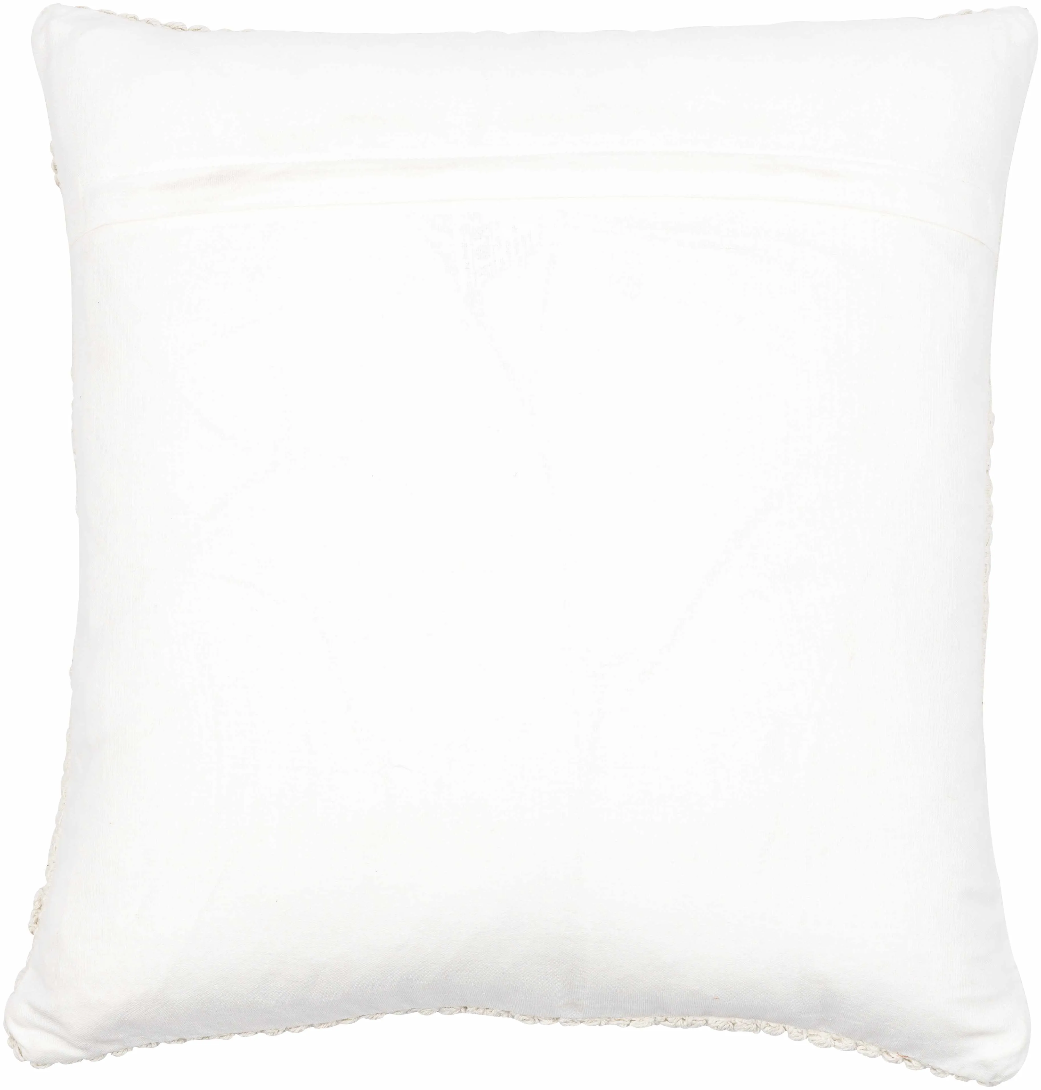 Sumiton White Textured Crochet Cotton Throw Pillow