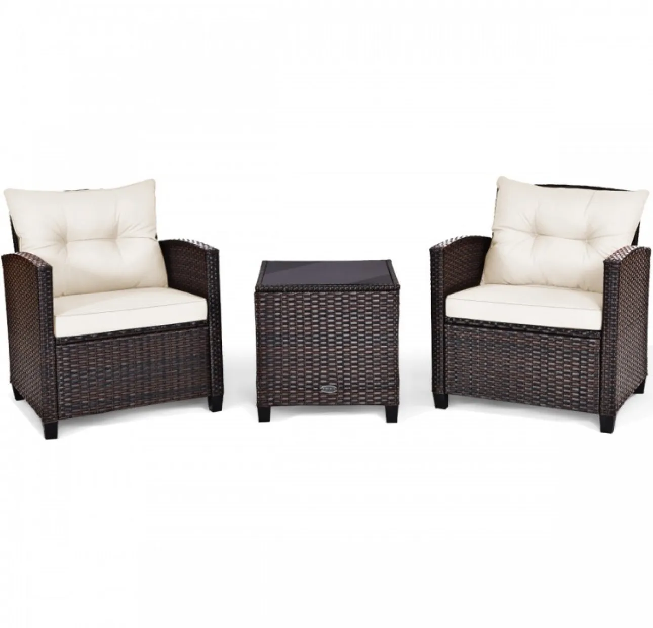 Super Relaxing 3-Piece Heavy Duty Rattan / Wicker Patio Furniture Set With Washable Cushions | Waterproof | 6 Colours