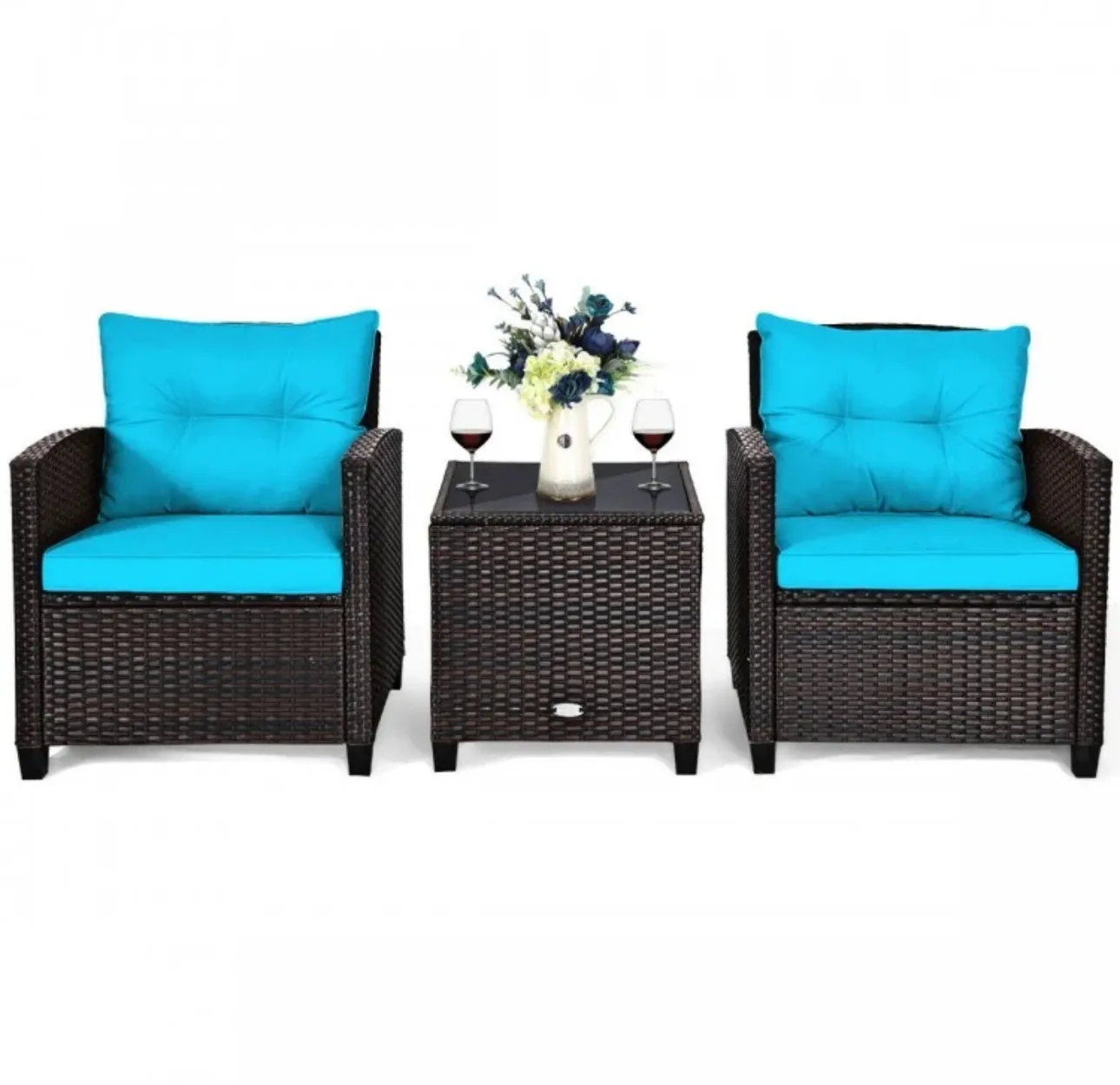 Super Relaxing 3-Piece Heavy Duty Rattan / Wicker Patio Furniture Set With Washable Cushions | Waterproof | 6 Colours