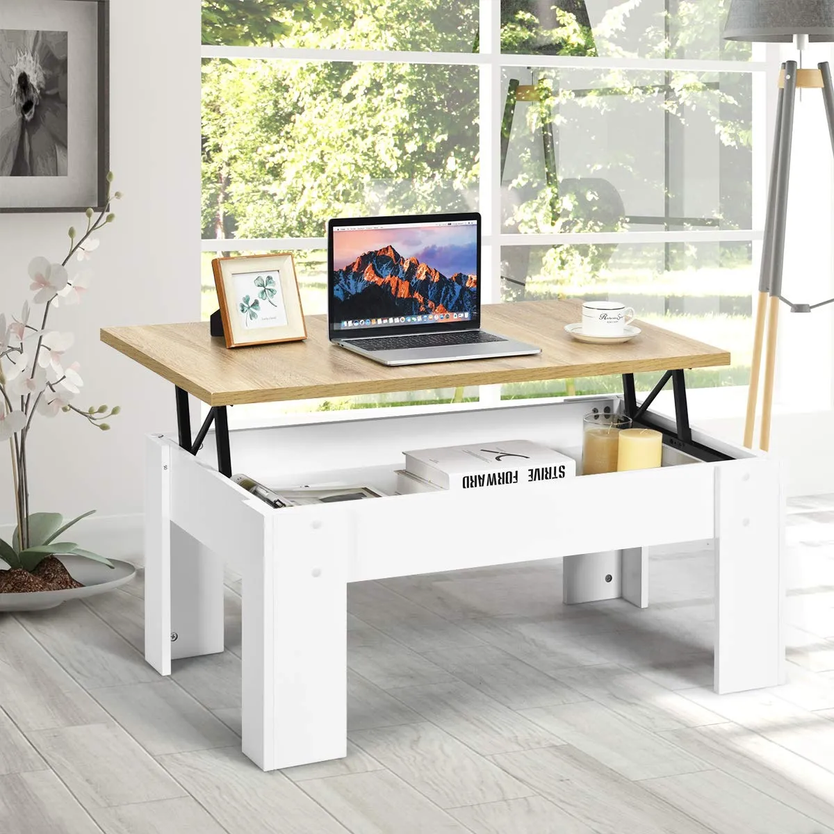 Tangkula Lift Top Coffee Table, w/Hidden Storage Compartment, Cocktail Table