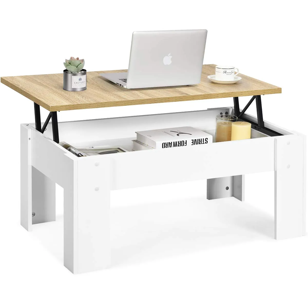 Tangkula Lift Top Coffee Table, w/Hidden Storage Compartment, Cocktail Table