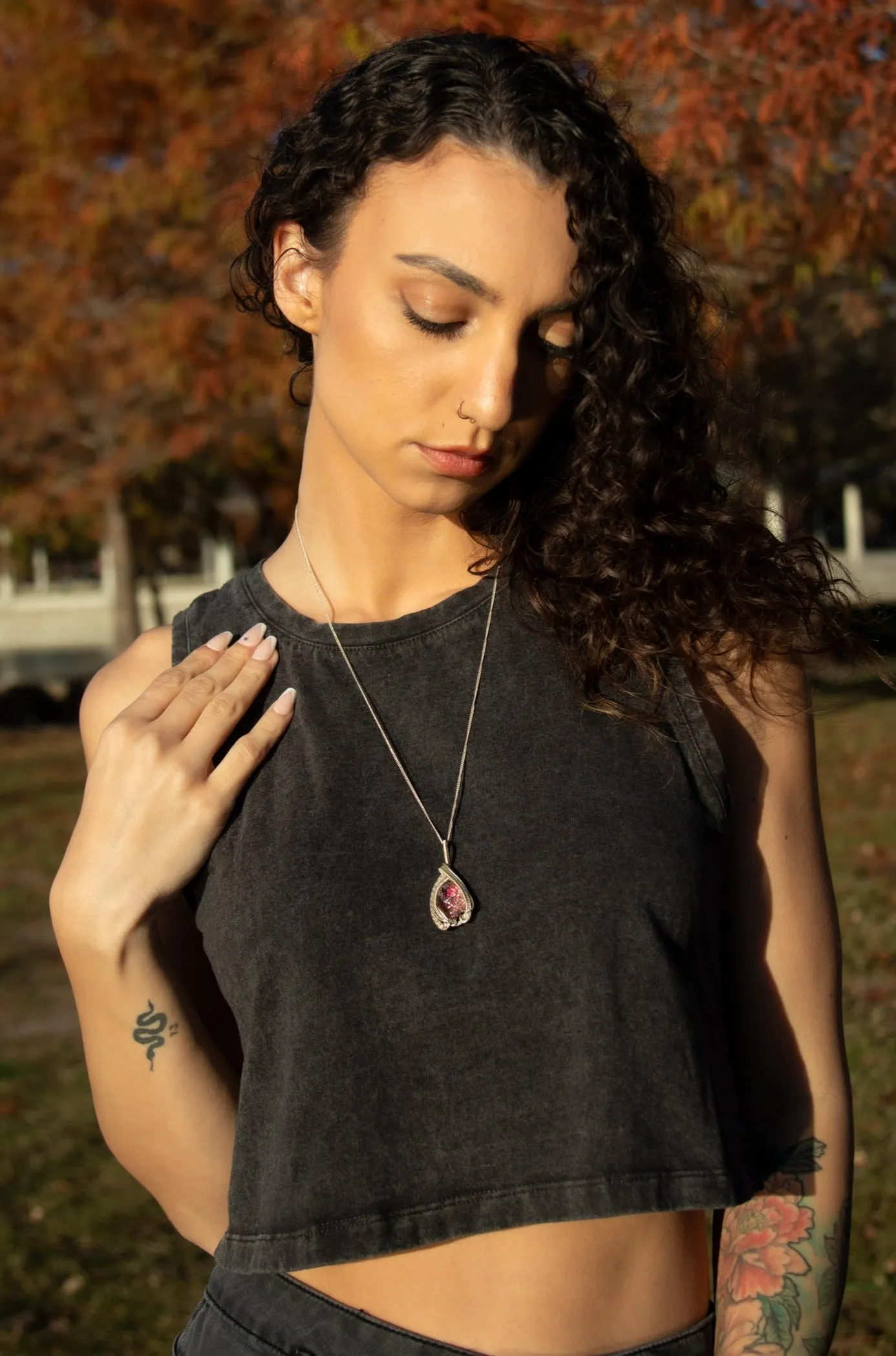 The Soho - Sterling Silver Wire Wrapped Dichroic Glass Pendant with Cremation Ash