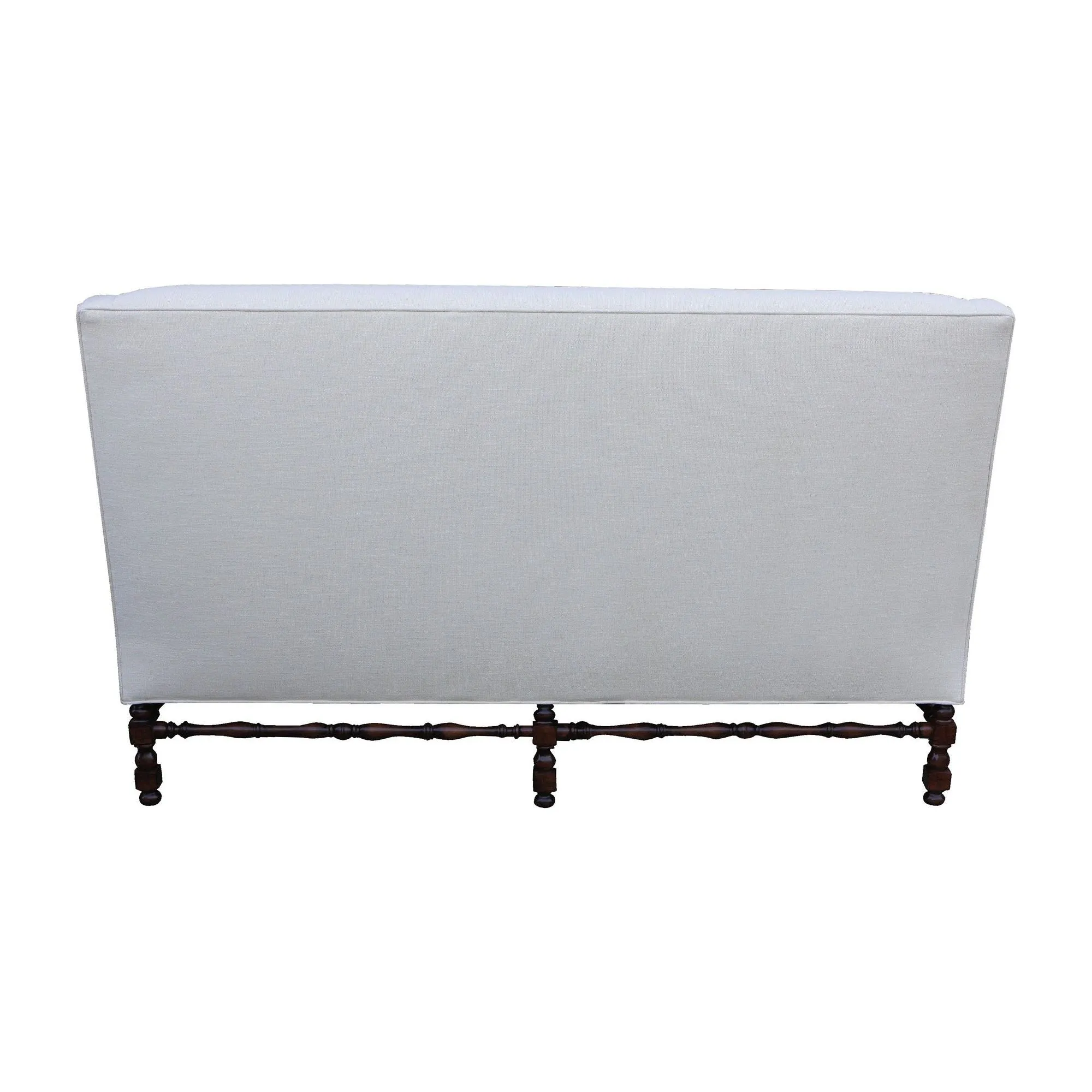Transitional White Linen Sofa