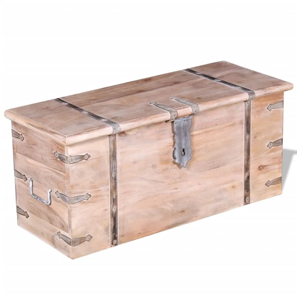 Two Piece Storage Chest Set Acacia Wood