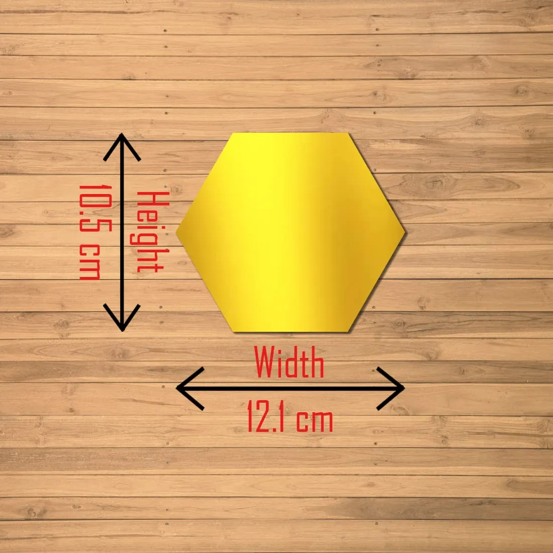 WallWear Mirror Sticker for Home | Mirror Finish Wall Stickers | Pack of 12 (Hexagon Gold) -Self Adhesive Acrylic Sticker, Mirror Stickers for Home & Festivals Decoration