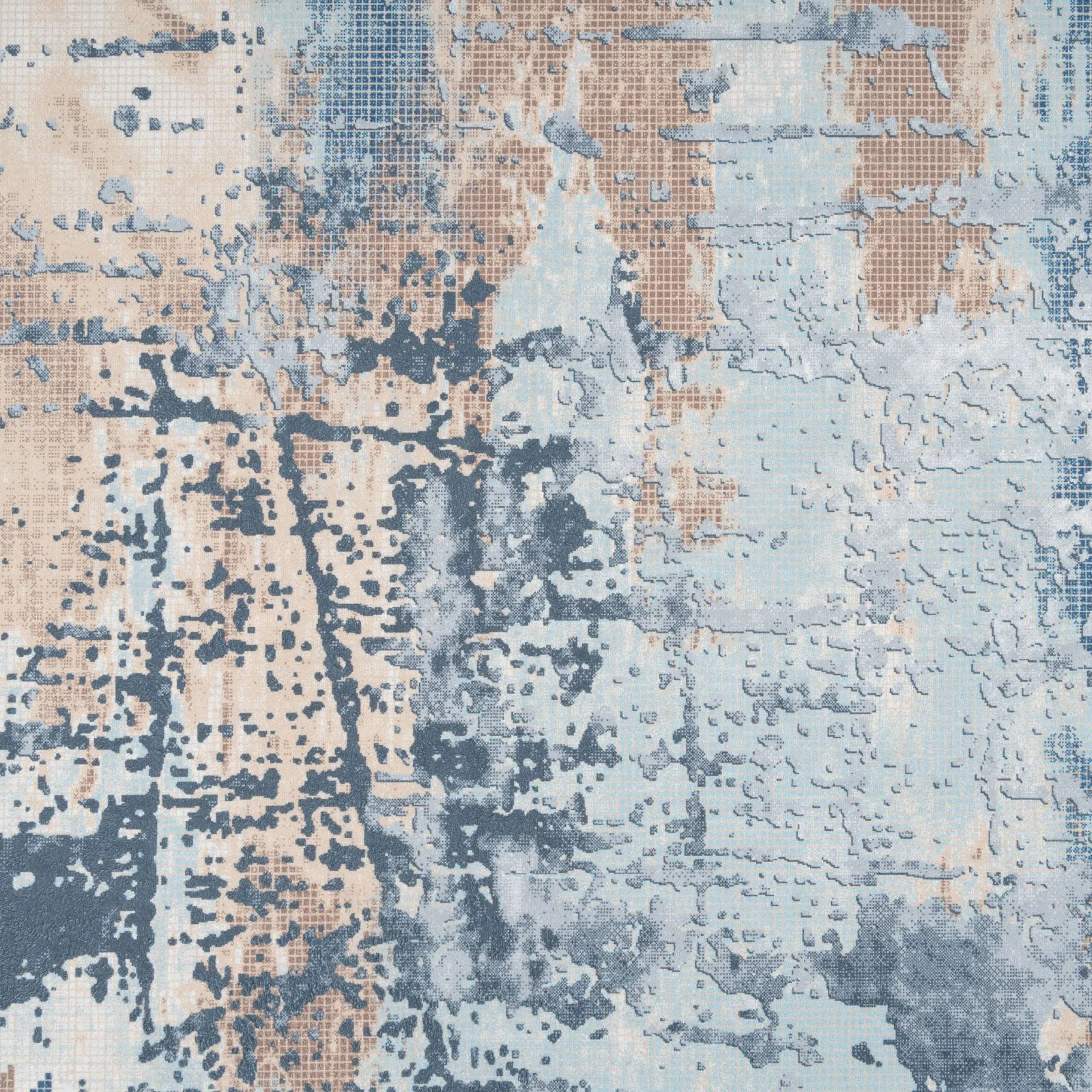 Washable Navy Gold Distressed Rug - Mabel