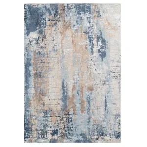 Washable Navy Gold Distressed Rug - Mabel