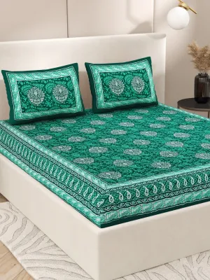 Yellow Interiors Hand Block Printed Cotton Queen Size Bedding Set