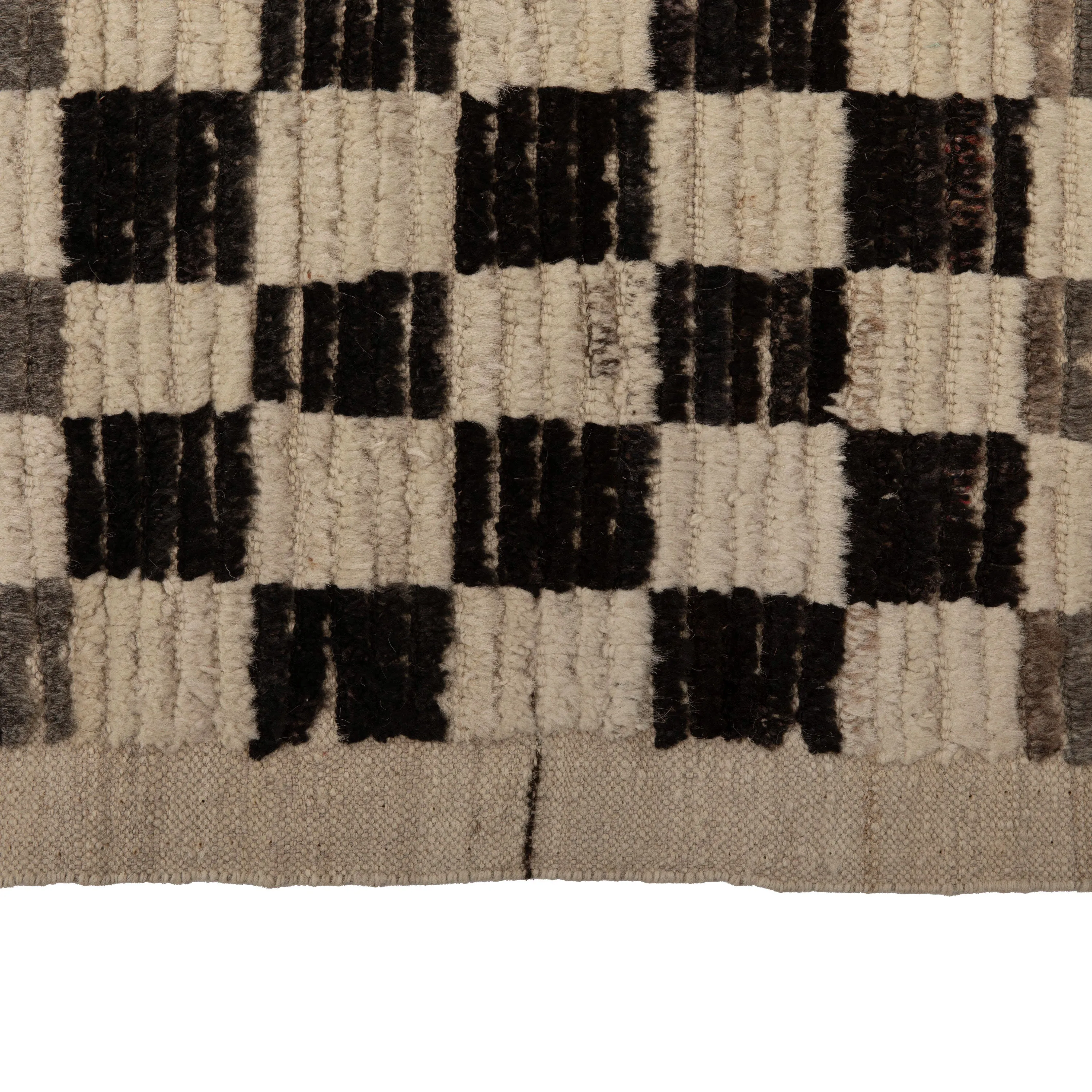 Zameen Multicolored Grid Modern Wool Rug - 10' x 13'10"