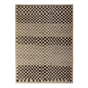 Zameen Multicolored Grid Modern Wool Rug - 10' x 13'10"