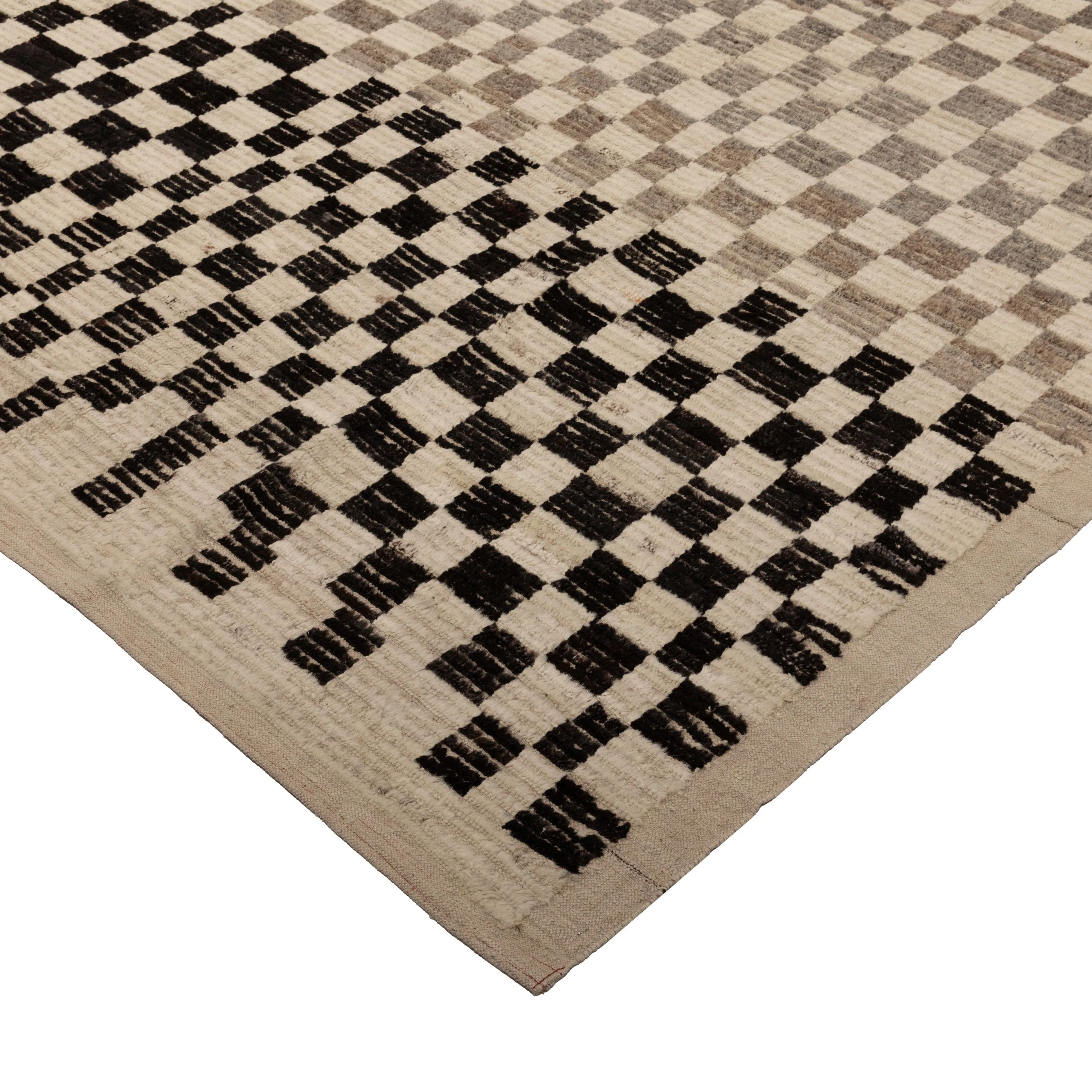 Zameen Multicolored Grid Modern Wool Rug - 10' x 13'10"
